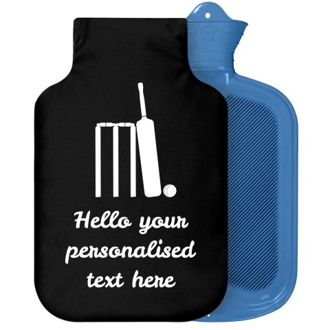 - 2 Litre Sanger Brand (Cricket Icon) - Black Soft Velvet Polyester Fabric Removable Cover (Personalised with Text)