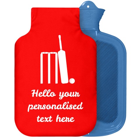 - 2 Litre Sanger Brand (Cricket Icon) - Red Soft Velvet Polyester Fabric Removable Cover (Personalised with Text)