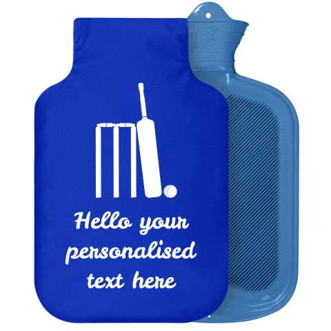 - 2 Litre Sanger Brand (Cricket Icon) - Royal Blue Soft Velvet Polyester Fabric Removable Cover (Personalised with Text)