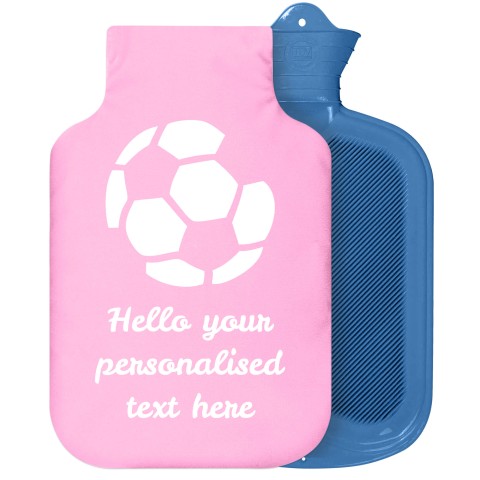 - 2 Litre Sanger Brand (Football Icon) - Baby Pink Soft Velvet Polyester Fabric Removable Cover (Personalised with Text)