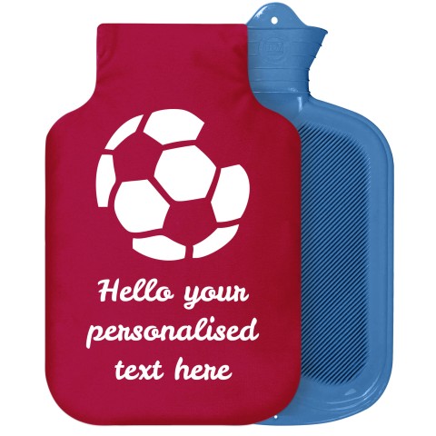 - 2 Litre Sanger Brand (Football Icon) Burgundy Soft Velvet Polyester Fabric Removable Cover (Personalised with Text)
