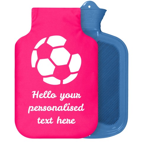 - 2 Litre Sanger Brand (Football Icon) - Fuchsia Pink Soft Velvet Polyester Fabric Removable Cover (Personalised with Text)