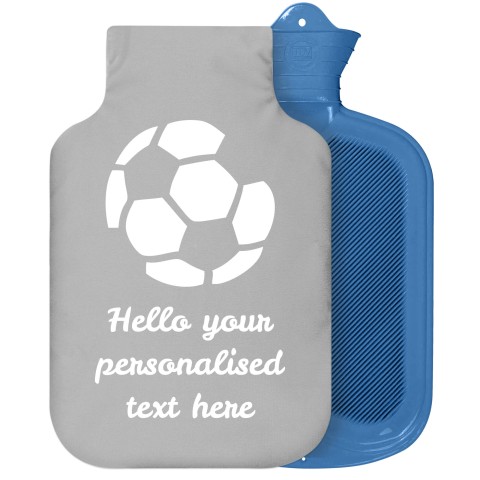 - 2 Litre Sanger Brand (Football Icon) (Grey) Soft Velvet Polyester Fabric Removable Cover (Personalised with Text)