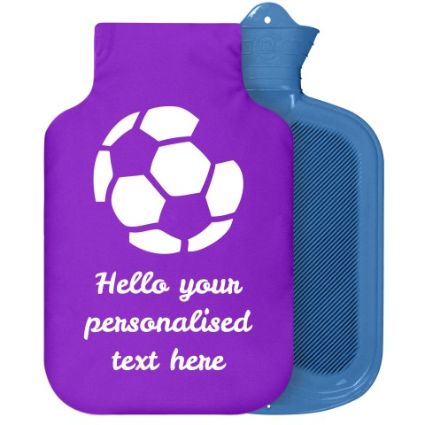 - 2 Litre Sanger Brand (Football Icon) - Purple Soft Velvet Polyester Fabric Removable Cover (Personalised with Text)