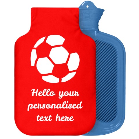 - 2 Litre Sanger Brand (Football Icon) - Red Soft Velvet Polyester Fabric Removable Cover (Personalised with Text)