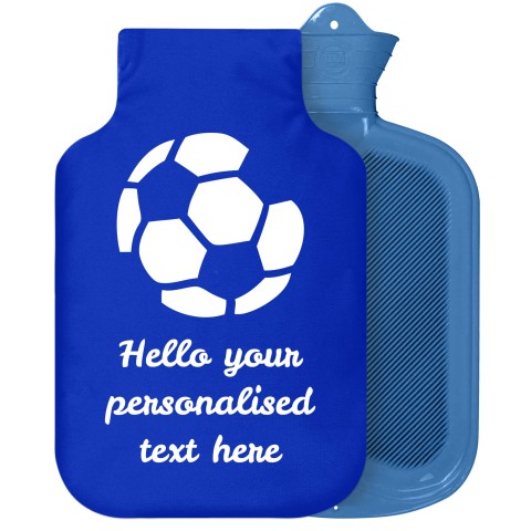 - 2 Litre Sanger Brand (Football Icon) - Royal Blue Soft Velvet Polyester Fabric Removable Cover (Personalised with Text)