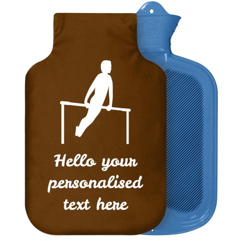 - 2 Litre Sanger Brand (Gymnastics Icon) Brown Soft Velvet Polyester Fabric Removable Cover (Personalised with Text)