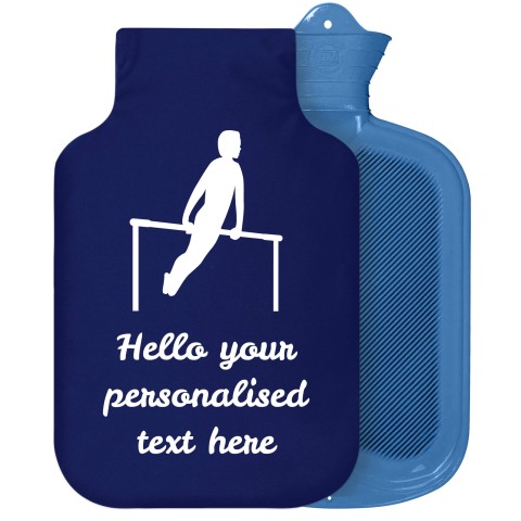 - 2 Litre Sanger Brand (Gymnastics Icon) Navy Blue Soft Velvet Polyester Fabric Removable Cover (Personalised with Text)