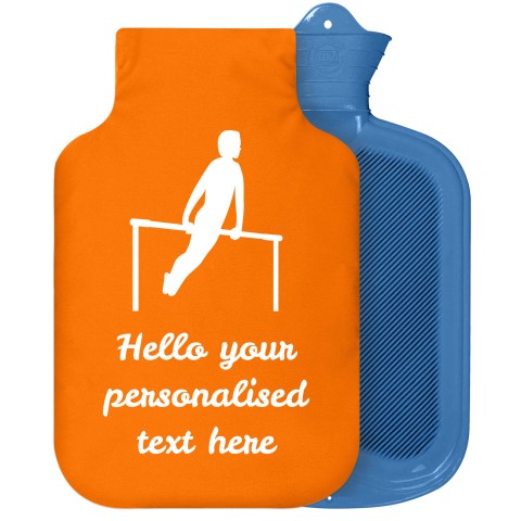 - 2 Litre Sanger Brand (Gymnastics Icon) - Orange Soft Velvet Polyester Fabric Removable Cover (Personalised with Text)