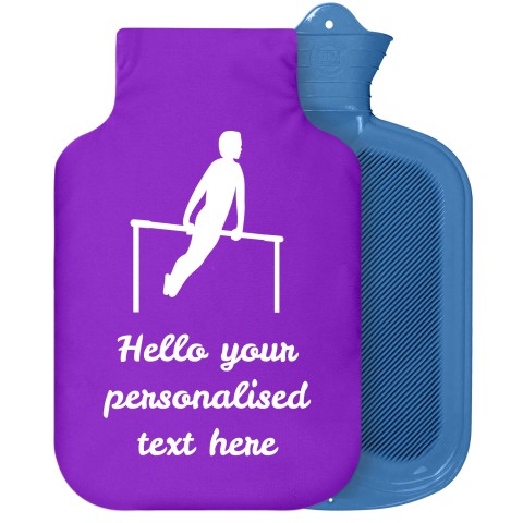 - 2 Litre Sanger Brand (Gymnastics Icon) - Purple Soft Velvet Polyester Fabric Removable Cover (Personalised with Text)