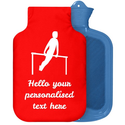 - 2 Litre Sanger Brand (Gymnastics Icon) - Red Soft Velvet Polyester Fabric Removable Cover (Personalised with Text)