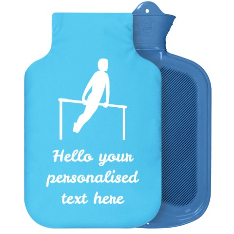 - 2 Litre Sanger Brand (Gymnastics Icon) - Sky Blue Soft Velvet Polyester Fabric Removable Cover (Personalised with Text)