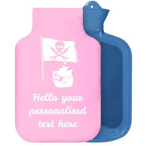- 2 Litre Sanger Brand (Pirate Flag Icon) - Baby Pink Soft Velvet Polyester Fabric Removable Cover (Personalised with Text)