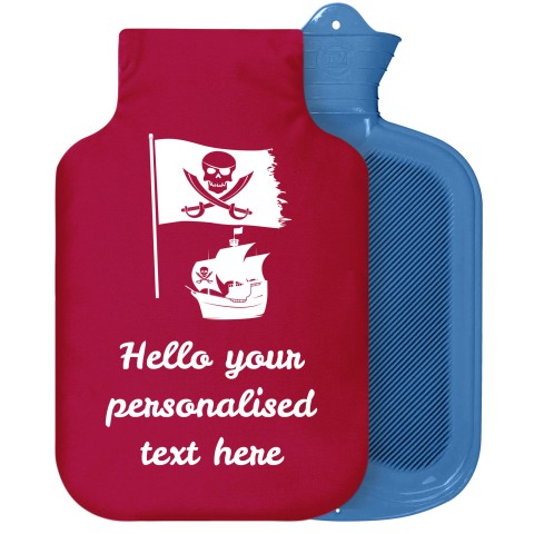 - 2 Litre Sanger Brand (Pirate Flag Icon) Burgundy Soft Velvet Polyester Fabric Removable Cover (Personalised with Text)