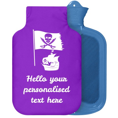 - 2 Litre Sanger Brand (Pirate Flag Icon) - Purple Soft Velvet Polyester Fabric Removable Cover (Personalised with Text)
