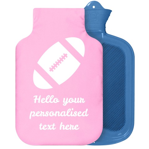 - 2 Litre Sanger Brand (Rugby Icon) - Baby Pink Soft Velvet Polyester Fabric Removable Cover (Personalised with Text)