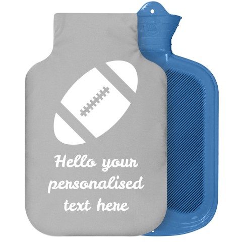 - 2 Litre Sanger Brand (Rugby Icon) (Grey) Soft Velvet Polyester Fabric Removable Cover (Personalised with Text)