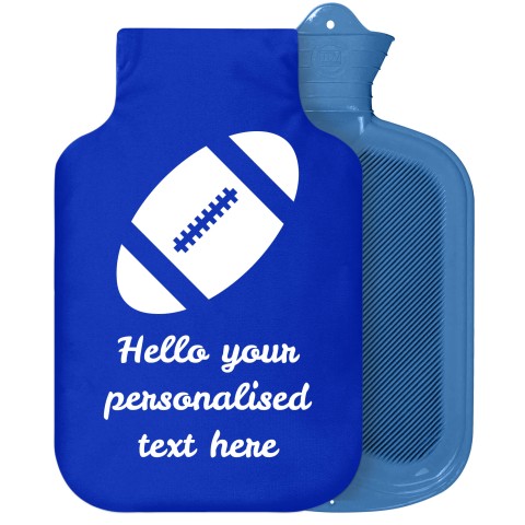 - 2 Litre Sanger Brand (Rugby Icon) - Royal Blue Soft Velvet Polyester Fabric Removable Cover (Personalised with Text)