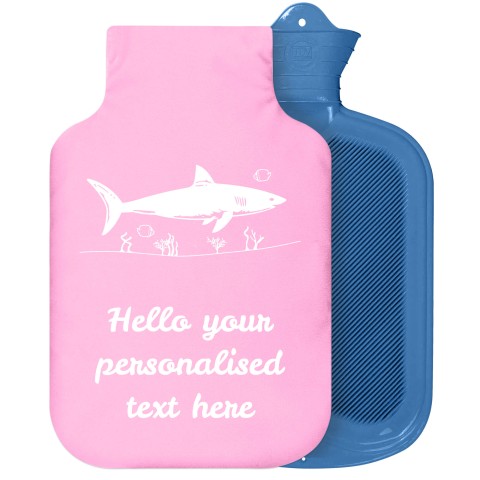- 2 Litre Sanger Brand (Shark Icon) - Baby Pink Soft Velvet Polyester Fabric Removable Cover (Personalised with Text)
