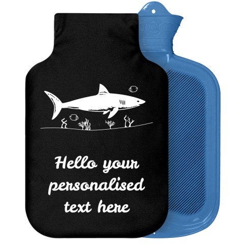 - 2 Litre Sanger Brand (Shark Icon) - Black Soft Velvet Polyester Fabric Removable Cover (Personalised with Text)