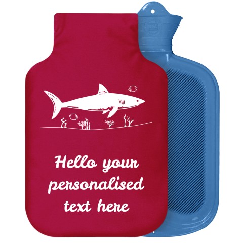 - 2 Litre Sanger Brand (Shark Icon) Burgundy Soft Velvet Polyester Fabric Removable Cover (Personalised with Text)