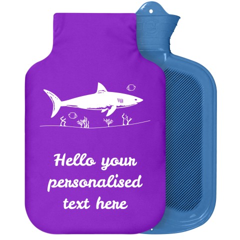 - 2 Litre Sanger Brand (Shark Icon) - Purple Soft Velvet Polyester Fabric Removable Cover (Personalised with Text)