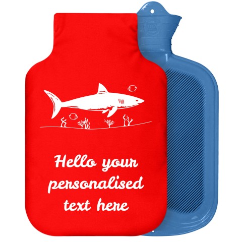 - 2 Litre Sanger Brand (Shark Icon) - Red Soft Velvet Polyester Fabric Removable Cover (Personalised with Text)