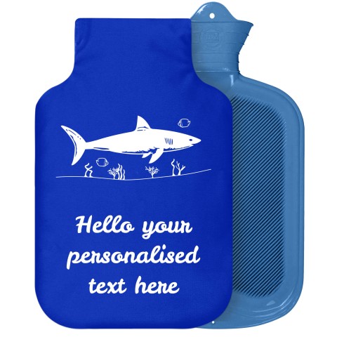 - 2 Litre Sanger Brand (Shark Icon) - Royal Blue Soft Velvet Polyester Fabric Removable Cover (Personalised with Text)