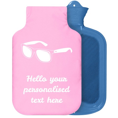 - 2 Litre Sanger Brand (Sunglasses Icon) - Baby Pink Soft Velvet Polyester Fabric Removable Cover (Personalised with Text)