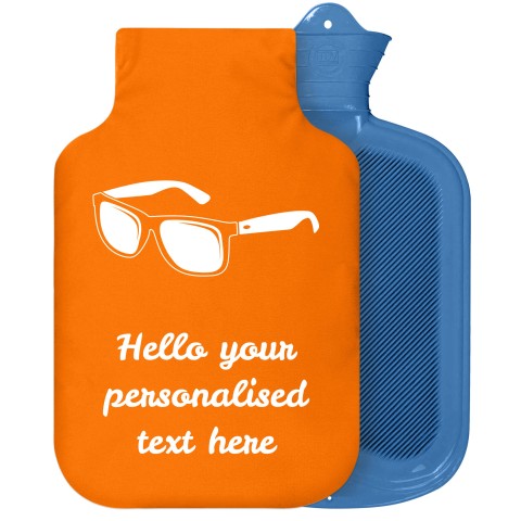 - 2 Litre Sanger Brand (Sunglasses Icon) - Orange Soft Velvet Polyester Fabric Removable Cover (Personalised with Text)