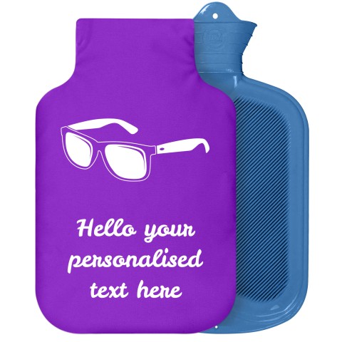 - 2 Litre Sanger Brand (Sunglasses Icon) - Purple Soft Velvet Polyester Fabric Removable Cover (Personalised with Text)