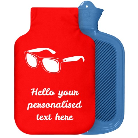 - 2 Litre Sanger Brand (Sunglasses Icon) - Red Soft Velvet Polyester Fabric Removable Cover (Personalised with Text)