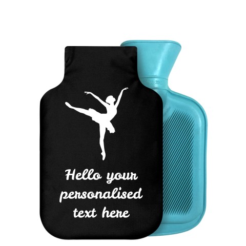 - 750ml Highlight (Stock Available Colour) (Ballet Icon) - Black Soft Velvet Polyester Fabric Removable Cover (Personalised with Text)