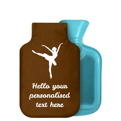 - 750ml Highlight (Stock Available Colour) (Ballet Icon) Brown Soft Velvet Polyester Fabric Removable Cover (Personalised with Text)