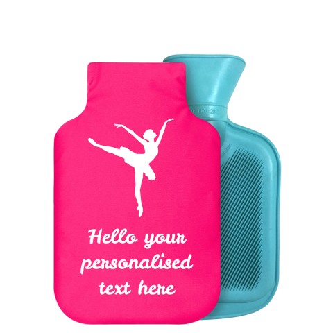- 750ml Highlight (Stock Available Colour) (Ballet Icon) - Fuchsia Pink Soft Velvet Polyester Fabric Removable Cover (Personalised with Text)