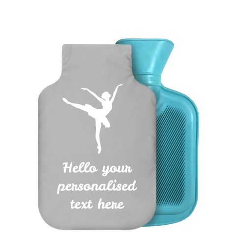 - 750ml Highlight (Stock Available Colour) (Ballet Icon) (Grey) Soft Velvet Polyester Fabric Removable Cover (Personalised with Text)