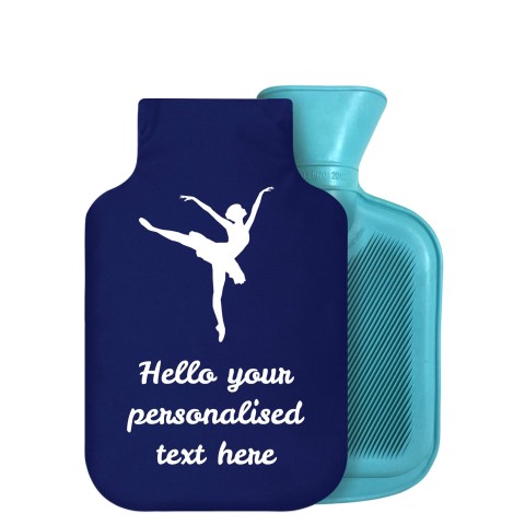 - 750ml Highlight (Stock Available Colour) (Ballet Icon) Navy Blue Soft Velvet Polyester Fabric Removable Cover (Personalised with Text)