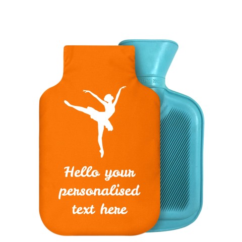 - 750ml Highlight (Stock Available Colour) (Ballet Icon) - Orange Soft Velvet Polyester Fabric Removable Cover (Personalised with Text)