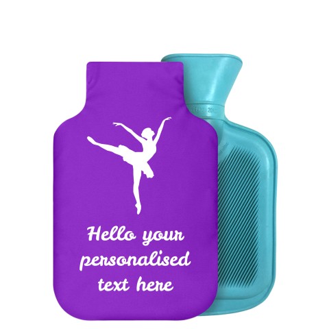 - 750ml Highlight (Stock Available Colour) (Ballet Icon) - Purple Soft Velvet Polyester Fabric Removable Cover (Personalised with Text)