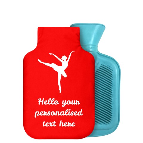 - 750ml Highlight (Stock Available Colour) (Ballet Icon) - Red Soft Velvet Polyester Fabric Removable Cover (Personalised with Text)