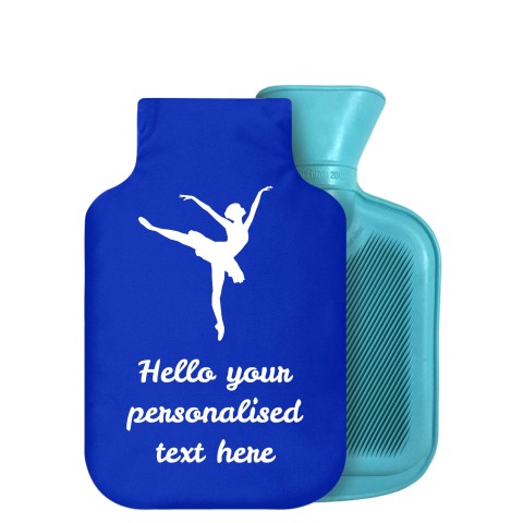 - 750ml Highlight (Stock Available Colour) (Ballet Icon) - Royal Blue Soft Velvet Polyester Fabric Removable Cover (Personalised with Text)