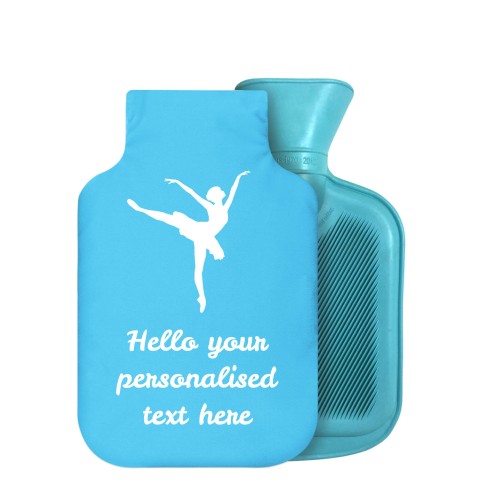 - 750ml Highlight (Stock Available Colour) (Ballet Icon) - Sky Blue Soft Velvet Polyester Fabric Removable Cover (Personalised with Text)