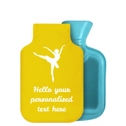- 750ml Highlight (Stock Available Colour) (Ballet Icon) - Yellow Soft Velvet Polyester Fabric Removable Cover (Personalised with Text)
