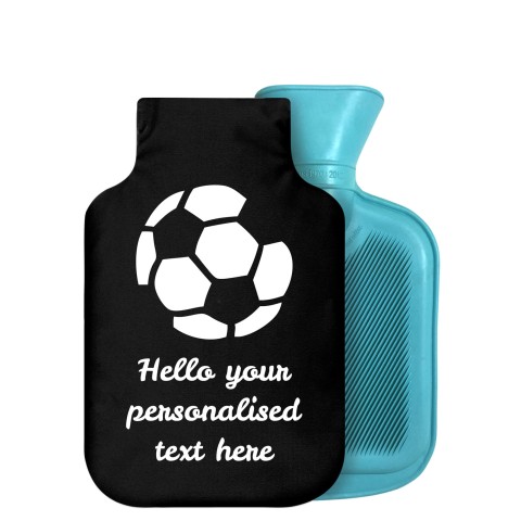 - 750ml Highlight (Stock Available Colour) (Football Icon) - Black Soft Velvet Polyester Fabric Removable Cover (Personalised with Text)