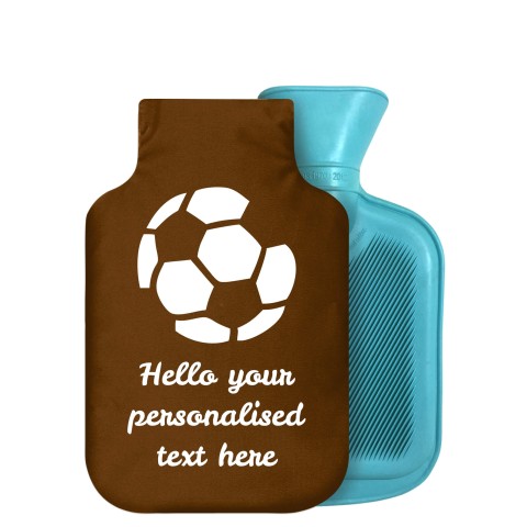 - 750ml Highlight (Stock Available Colour) (Football Icon) Brown Soft Velvet Polyester Fabric Removable Cover (Personalised with Text)