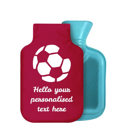 - 750ml Highlight (Stock Available Colour) (Football Icon) Burgundy Soft Velvet Polyester Fabric Removable Cover (Personalised with Text)