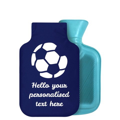 - 750ml Highlight (Stock Available Colour) (Football Icon) Navy Blue Soft Velvet Polyester Fabric Removable Cover (Personalised with Text)