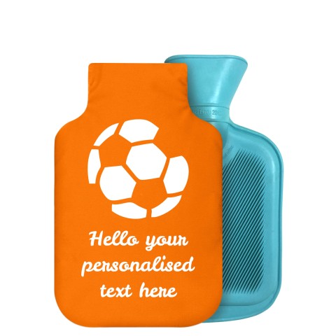 - 750ml Highlight (Stock Available Colour) (Football Icon) - Orange Soft Velvet Polyester Fabric Removable Cover (Personalised with Text)