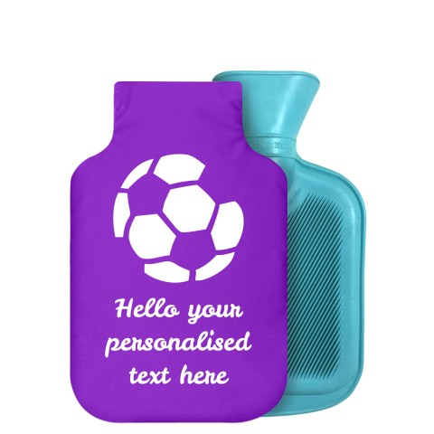 - 750ml Highlight (Stock Available Colour) (Football Icon) - Purple Soft Velvet Polyester Fabric Removable Cover (Personalised with Text)