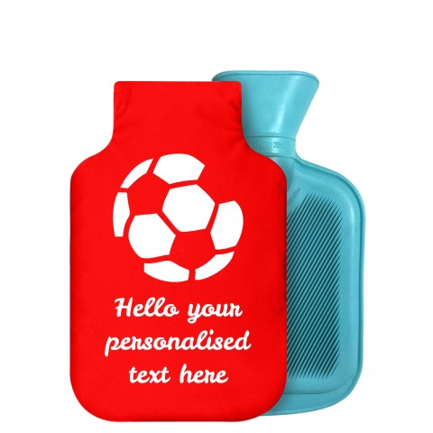 - 750ml Highlight (Stock Available Colour) (Football Icon) - Red Soft Velvet Polyester Fabric Removable Cover (Personalised with Text)